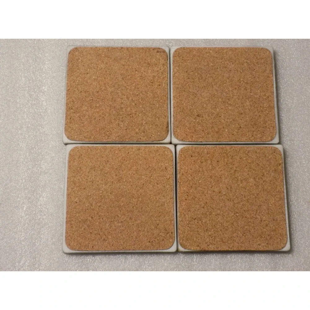 Lot Of 4 Wolf Marble Stoneware Coasters Set